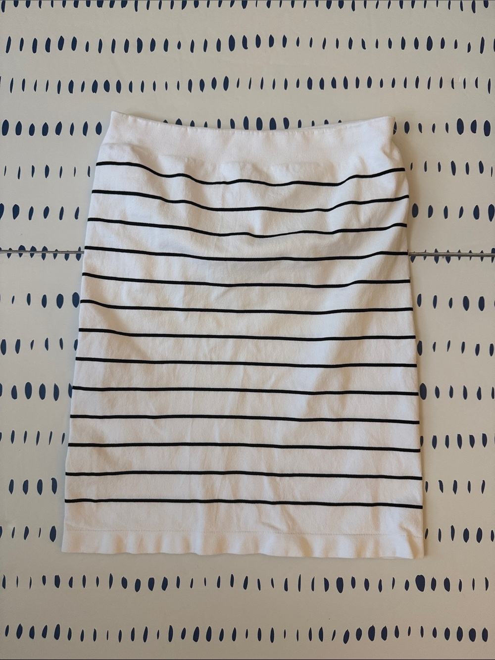 Free People White Tube Top with Black Stripes